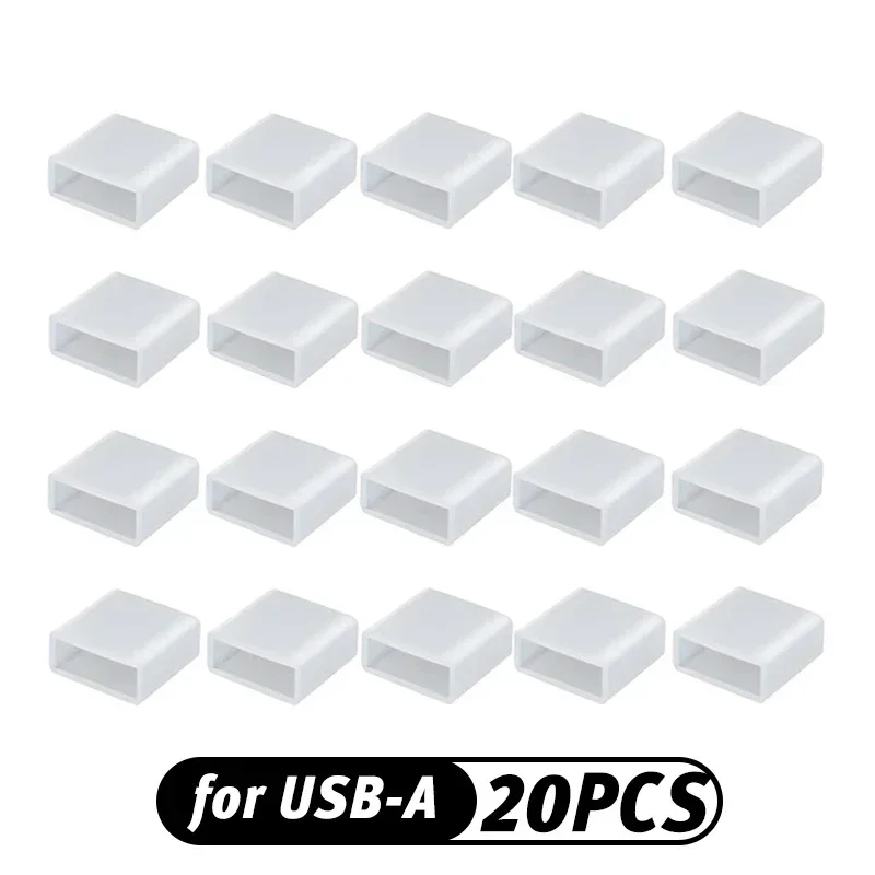 Clear Type-C USB Charging Port Dustproof Protector with Secure Rope Attachment