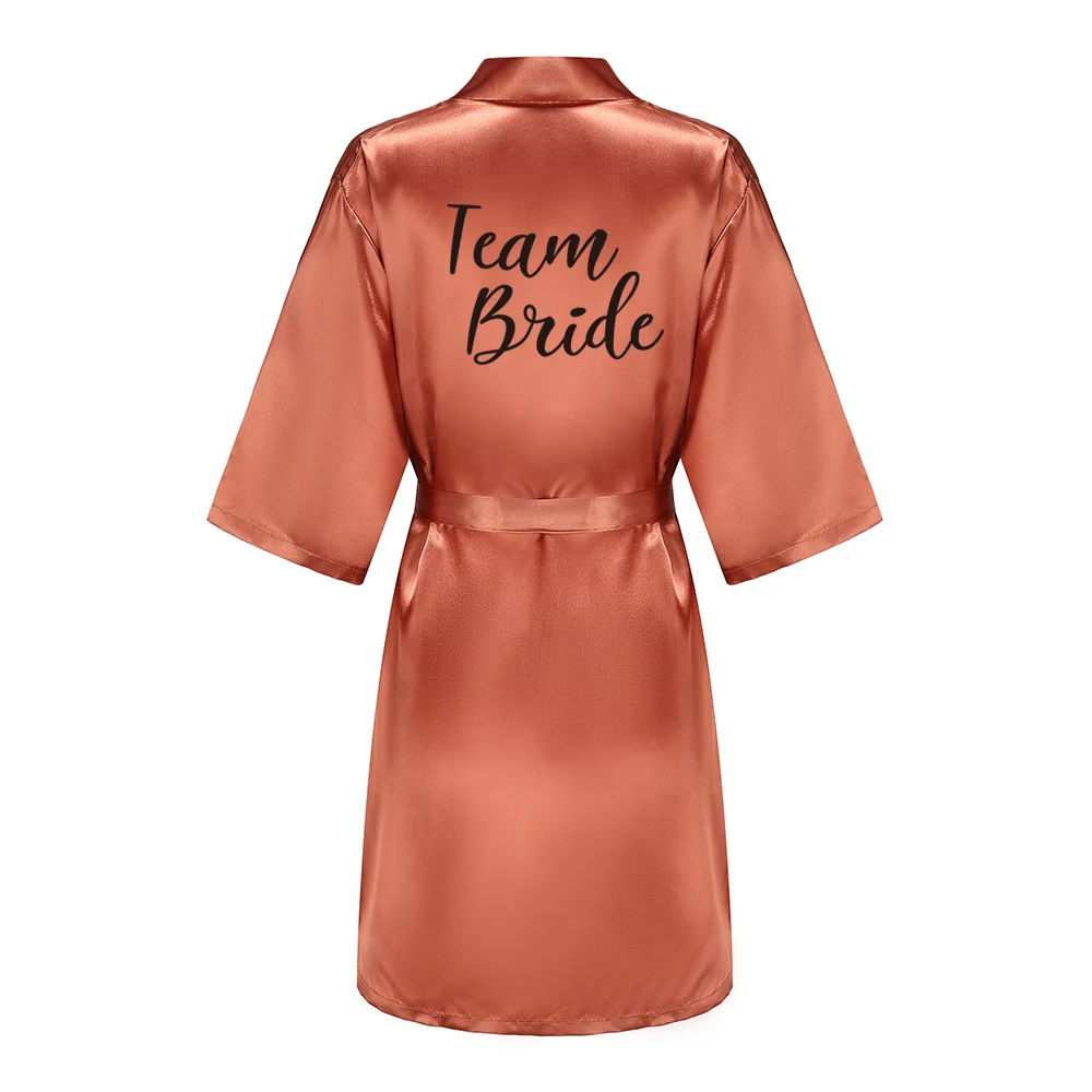 Satin silk robes plus size wedding bathrobe bride bridesmaid mother maid of honor gown women clothing sleepwear satin night robe