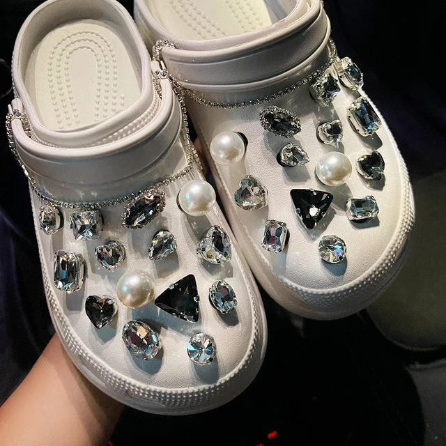 Retro Rhinestone Croc Charms Designer DIY Metal Pearl Shoe Decoration Clogs  Kids Women Girls Boys Gifts Charm for CROC JIBS - AliExpress