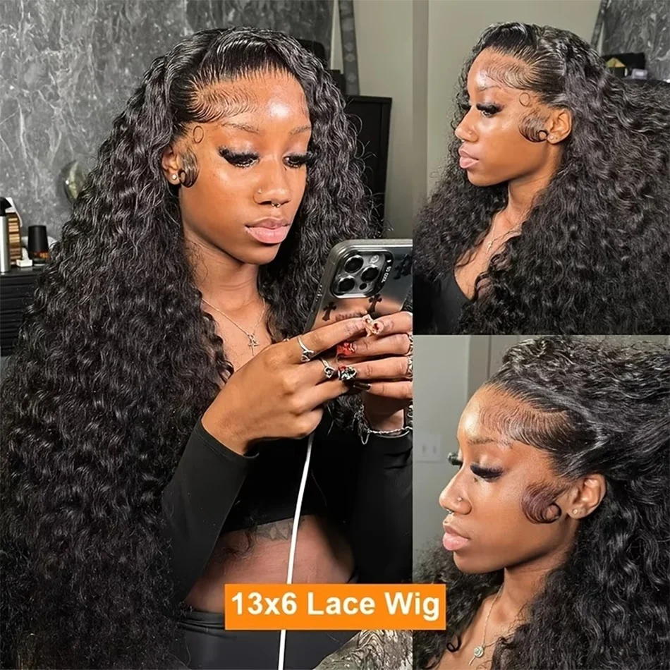 Lakeisha 250% Burmese Deep Wave Curly 13x6 HD Lace Front Human Hair Wig Water Wave 30 40 Inches 5x5 Lace Frontal Wig Pre Plucked 2