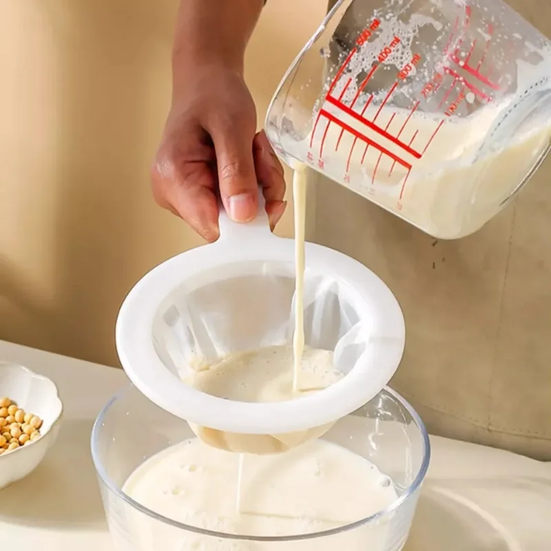 Colino per Alimenti a Rete, Colino a Rete Ultra Fine per Fondi di Caffè, in Plastica, Nylon, Filtro per Alimenti, con Manico, Filtro per Olio Alimentare, Filtro a Maglia Fine per Latte
