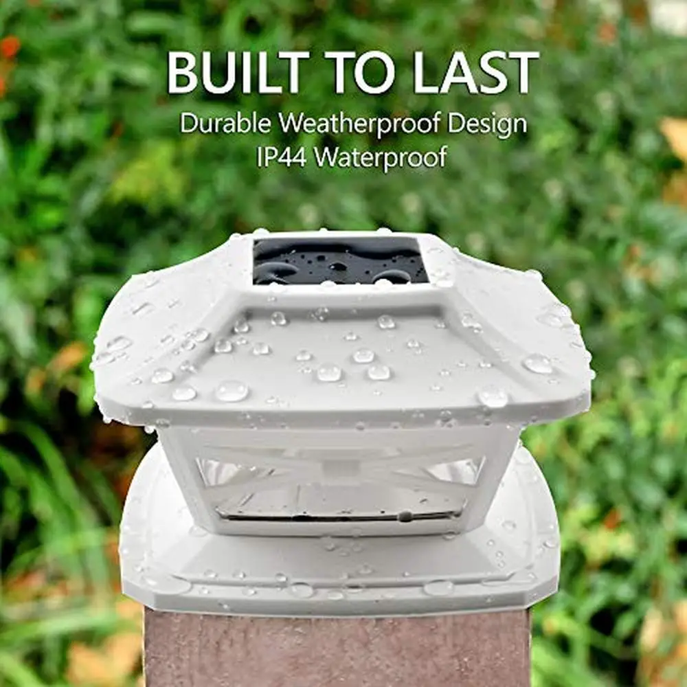 Solar LED Post Cap Lights 8 Pack 4x4 5x5 6x6 Wooden Posts Bright Warm White Light Cordless & Waterproof Includes Different Bases