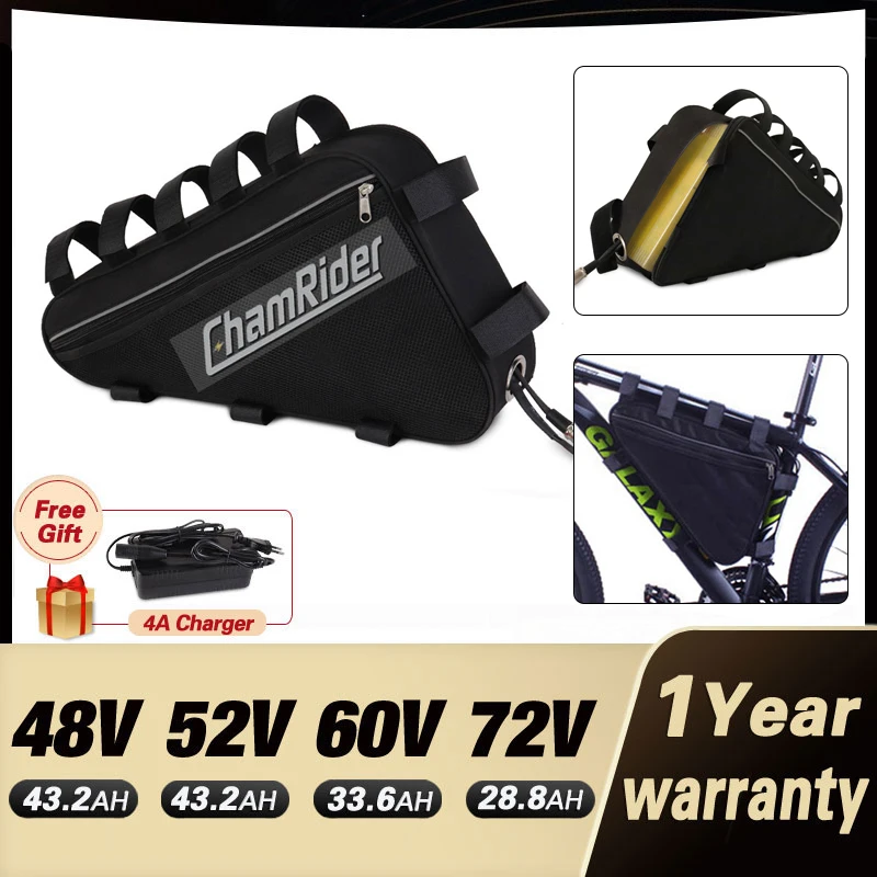 EBIKEElectricBicycleTriangleBatteryBagBlackBicycleFrame