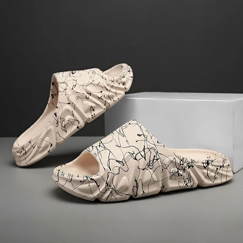 Slip-Hausschuhe für Herren, rutschfest, rutschfest, für den Sommer, bequem, mit dicker Sohle, für drinnen und draußen_voghion.com