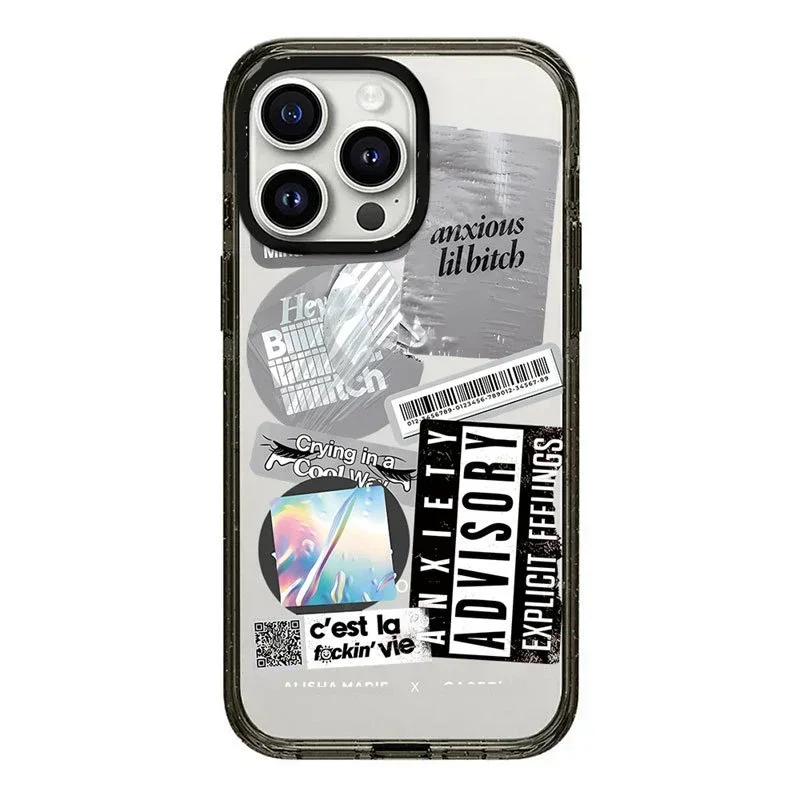 

Upgrade Acrylic Border Advisory Phone Case Cover for IPhone 11 12 13 14 15 Pro Max Case for IPhone 14 Pro Max