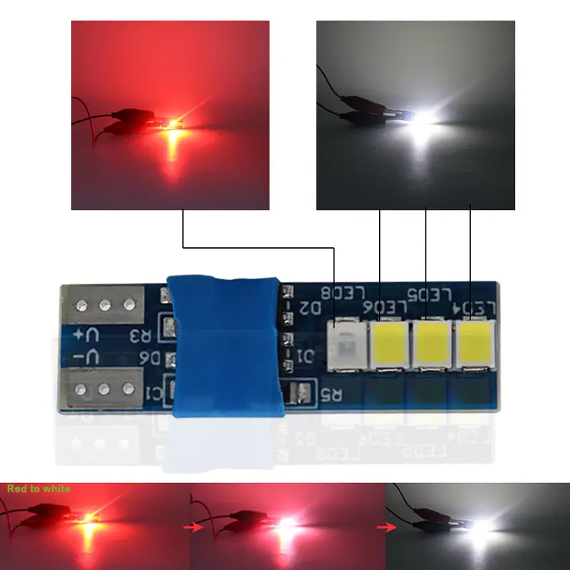 2pcs Canbus W5W T10 8smd 2835 Auto Wedge Light Car Interior Reading Lamp No Error Door Parking Bulb Blue Yellow Pink to white - Image 9
