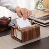 New Luxury Living Room Tissue Box Walnut Wood Cloud Paper Box Table Desktop Storage Box Retro Wooden Tissue Case Home Ornaments 2