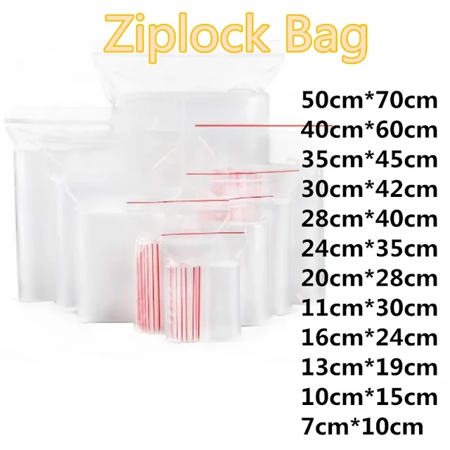 Multi Sizes Ziplock Bag Plastic Food Storage Bags Transparent Package  Clothes Bags Packing Reclosable Vacuum Storage Bag - Storage Bags -  AliExpress