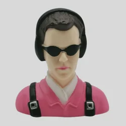 1/6 Scale Civil Pilot Figure with Glasses - Collectible Toy in Pink and Green (Pink)
