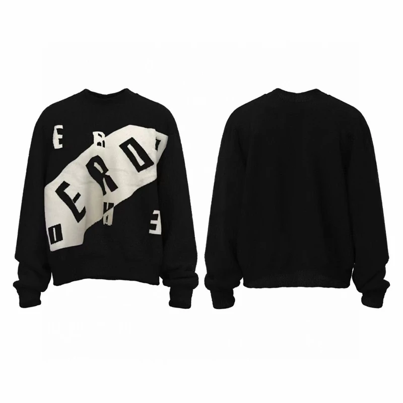 

New Vintage ERD Sweater Men Women 1:1 Sweaters Patchwork Sleeve Knit Sweatshirts