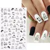 2pcs Heart Love Design 3D Nail Art Stickers English Letter Cool Girl Face Sliders Valentine Day Manicure 3