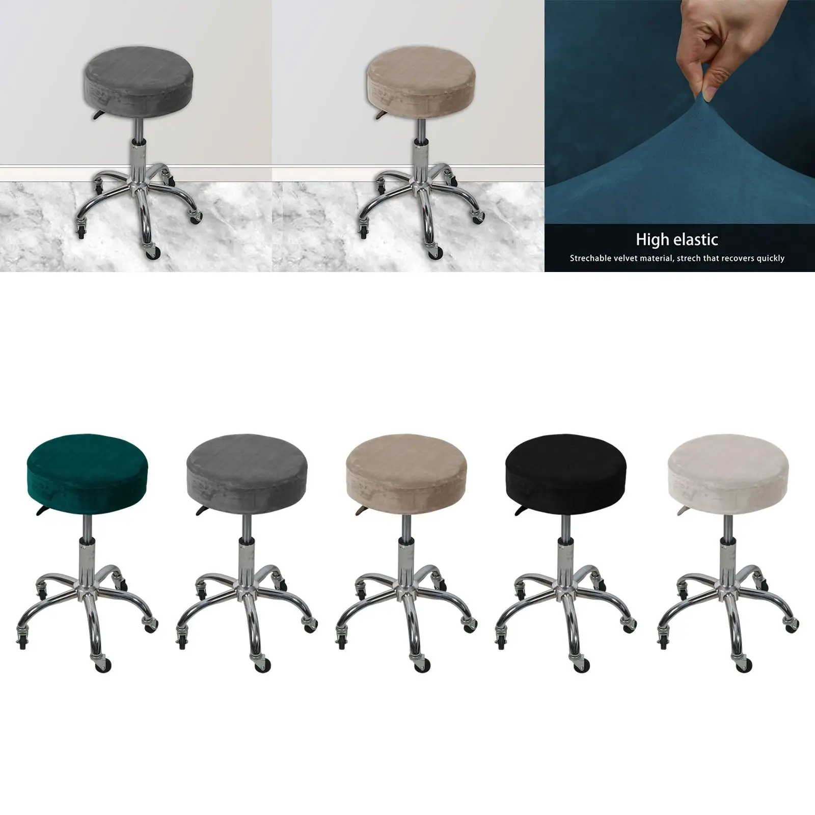 Stool Cover Replacements Cover Dustproof Washable for Coffee Shop Bar Office