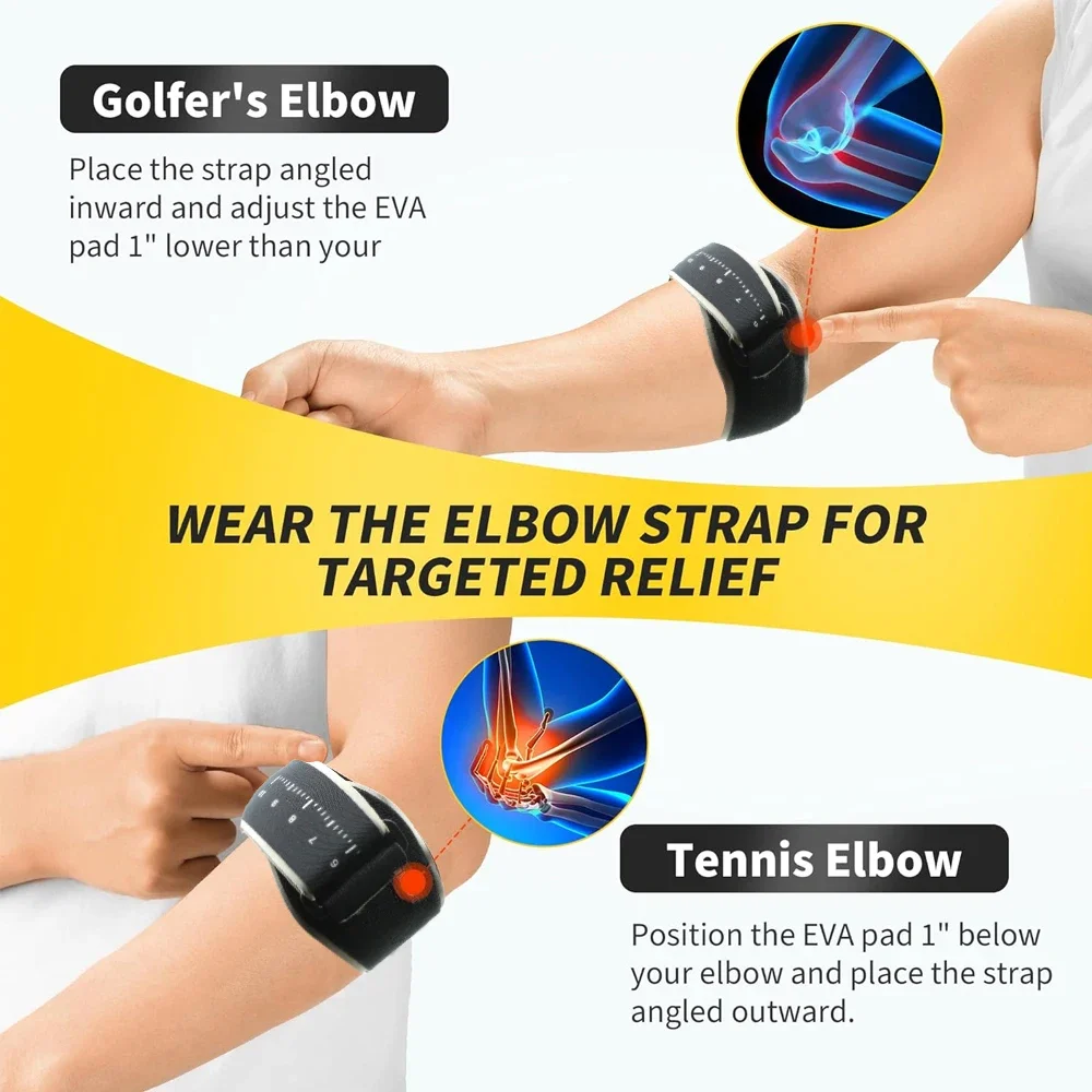 Elbow Strap Elbow Brace Elbow Pads Compression Elbow Sleeve Tendinitis Arm Band Sports Elbow Protector Joint Pain Relief 1Pcs