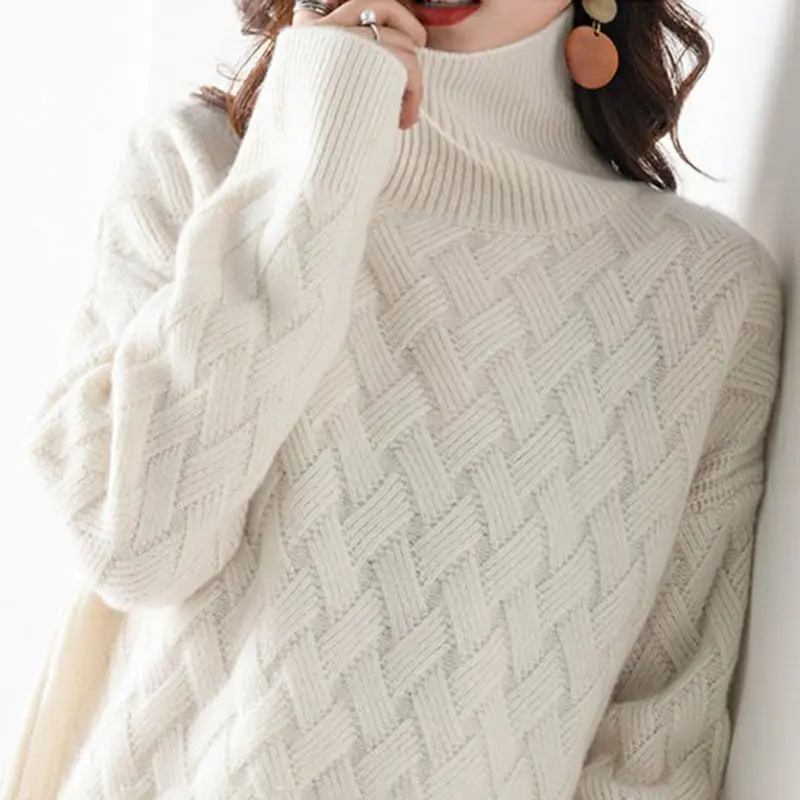 2024 New Women Loose Sweater Winter Casual Chic Cashmere Oversize Thick Sweater Pullovers Pullover Female Long Sleeve S-3XL 2