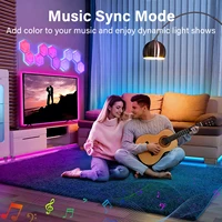 Hexagon LED Panel RGB-IC Smart WIFI Lights Work With Alexa Google Gaming Dream Color Light Music Sync Mood Night Lamp Decoration 2