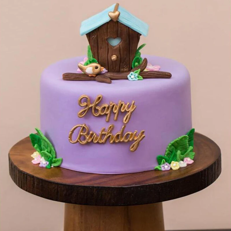 초콜릿 몰드 케이크 장식 도구, 축복 편지, 생일 축하, 최고의 소원, 실리콘 퐁당 몰드, 1 개