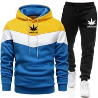 Automne hiver impression hommes sport costume mode hommes/femmes sport à capuche + pantalon deux pièces costume rue hommes costume décontracté 5