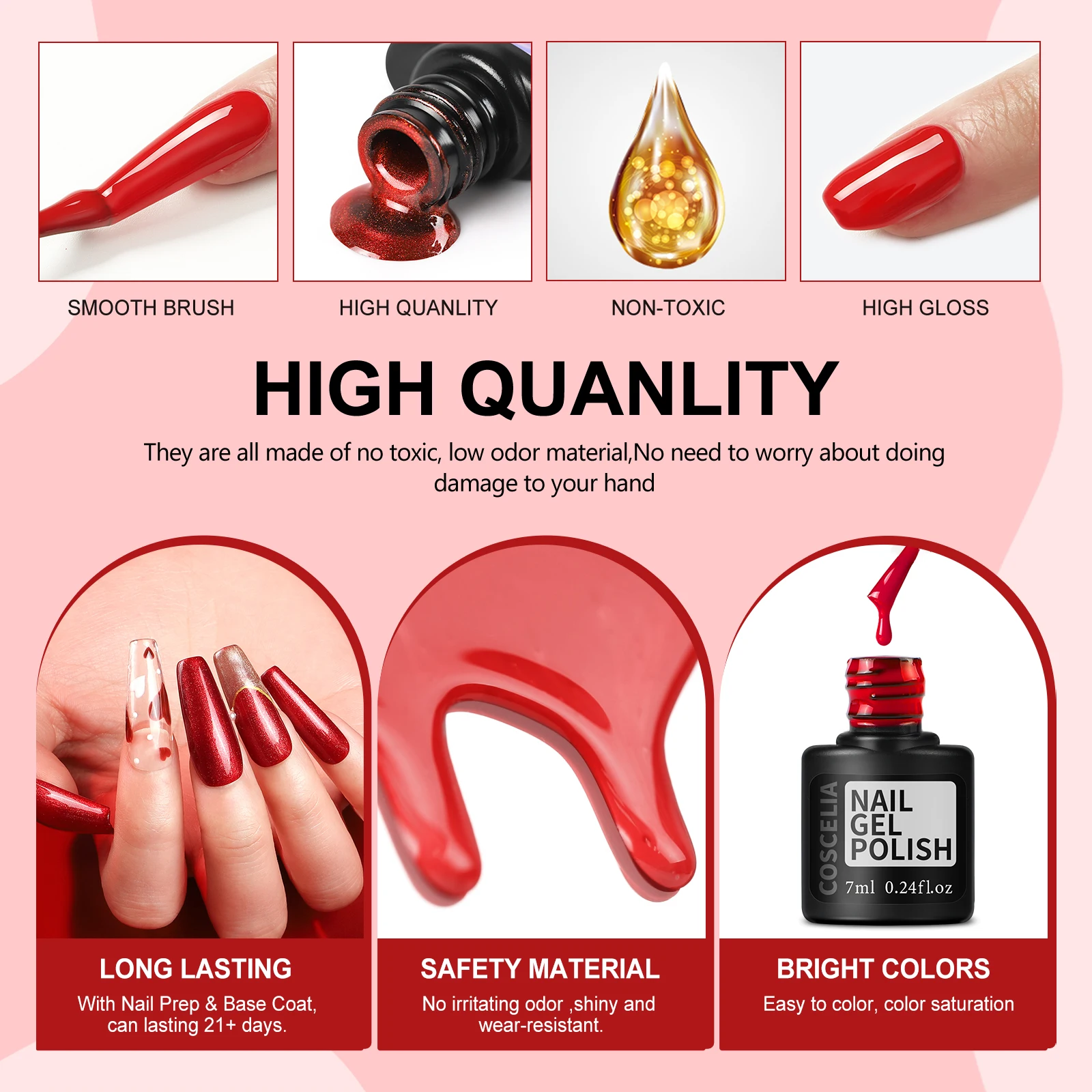 Coscelia 20 Color Long Lasting Gel Nail Polish