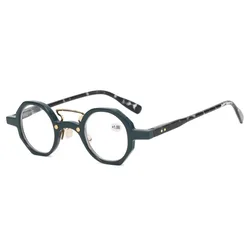 Vintage - Inspired Round Eyeglasses - Ultra - Light Unisex Design - +400 (Blue)