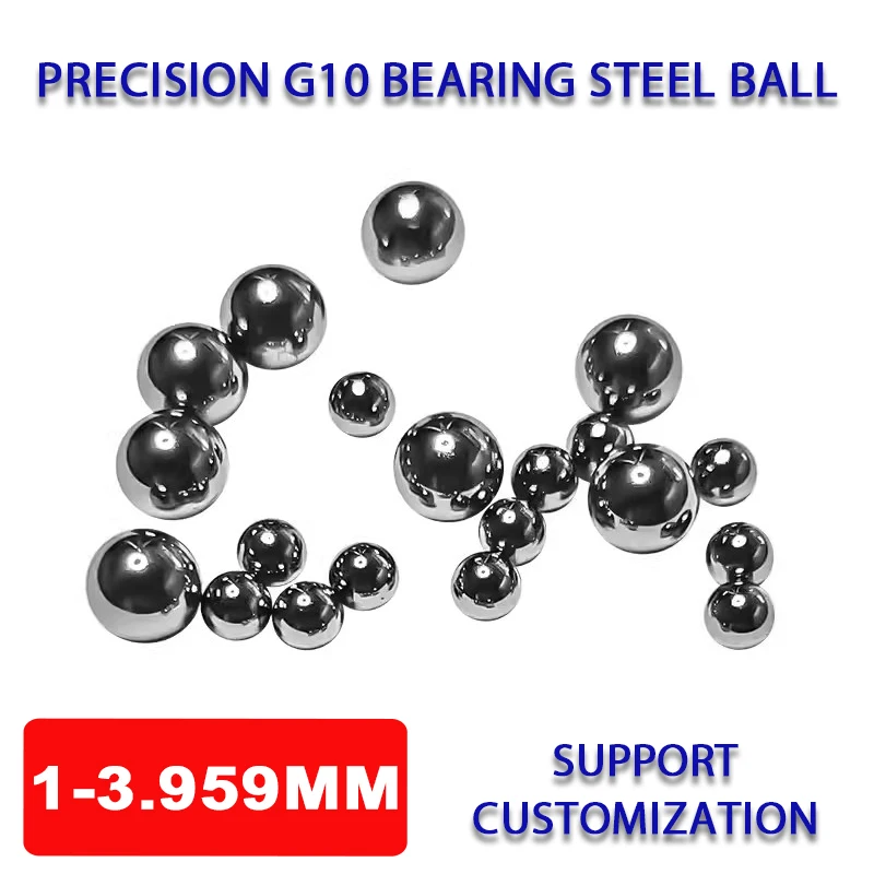 G10 Bearing Steel Ball 1-3.959mm High Precision Solid Round Bead GCR15 Chromium Steel Ball For Lead Screw/Slide Guide/Slider