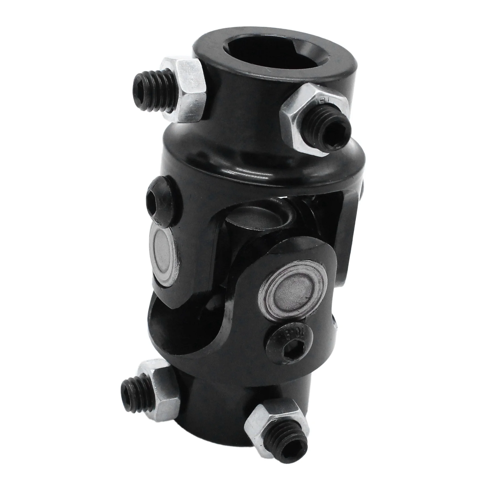 

3/4Inch DD x 3/4Inch DD Black Powder Coated Universal Steering Shaft U Joint Coupler Car