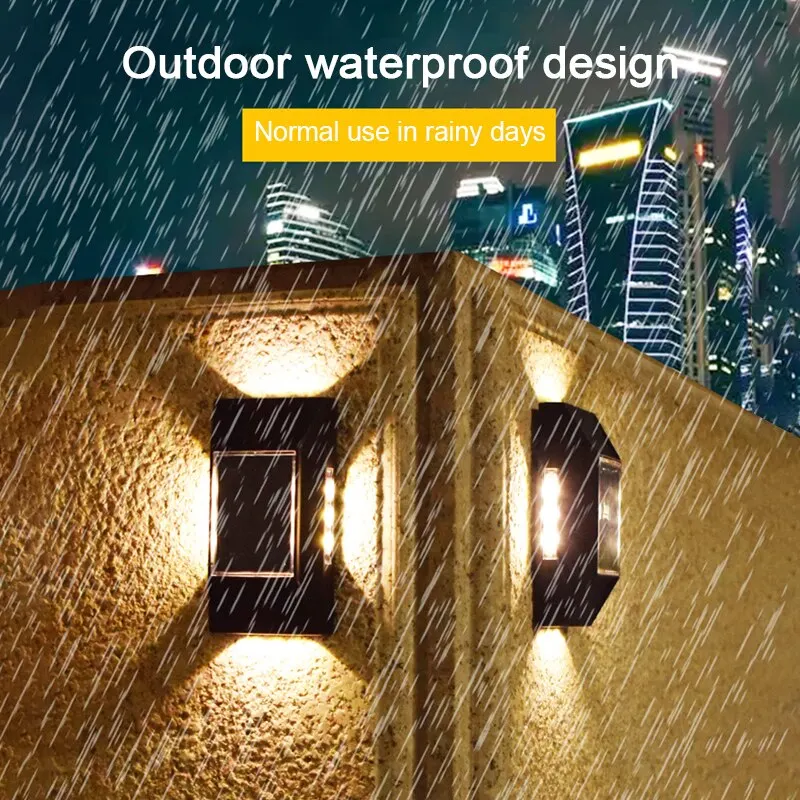 1-4pcs 12 LED Solar Wall Lamp Outdoor Waterproof Four Sides Glowing Light Staircase Villa Balcony Lighting solar light solar led light led wall lamp
