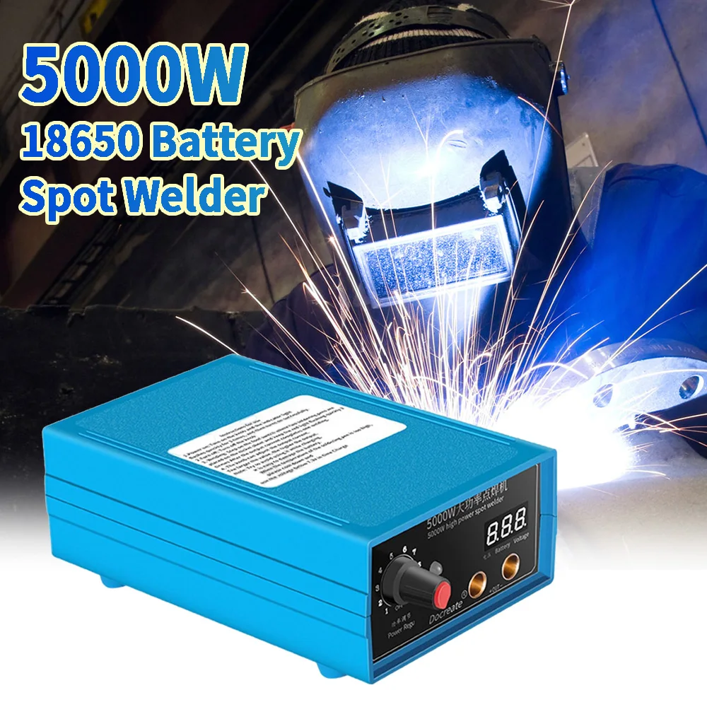 

Spot Welder 5000W High Power Handheld Spot Welding Machine Portable 0-800A Current Adjustable Welders for 18650 Battery