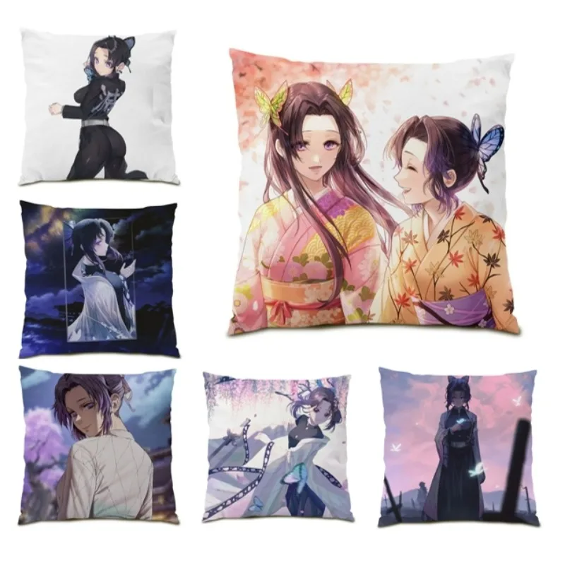 

Anime Pillow Case Demon Slayer Kochou Shinobu Pillow Cover Cartoon Anime Girl Cushion Case 45x45 Party Decor Gift DF1628