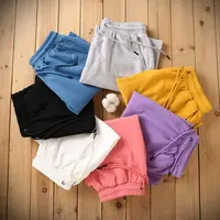 New Cotton Men Women Shorts Summer Sport Loose Solid Color Casual Pants Drawstring Daily Style Home Outdoor 5 Points Pants - Image 2