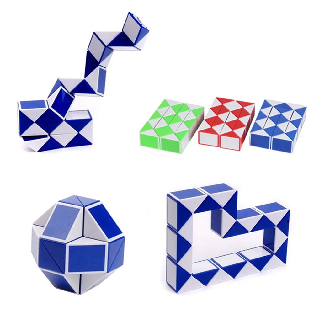 

24/144 Sections 3D Magic Snake Ruler Antistress Cube Twist Transformable Educational Educational Puzzle Toys kid