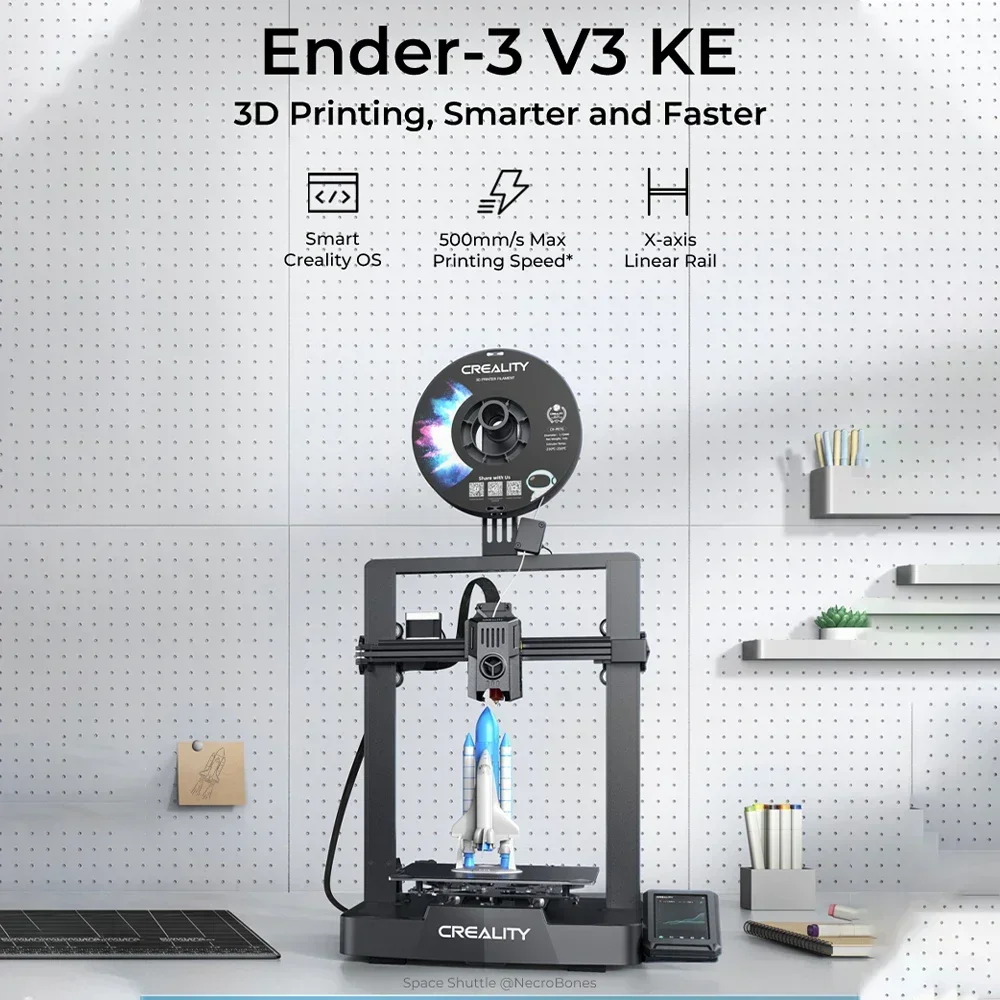 Drukarka 3D Creality Ender-3 V3 KE 500 mm/s Szybka prędkość drukowania Smart Creality OS X-AxisLinear Rail Podwójne wentylatory Smart Ul 60W