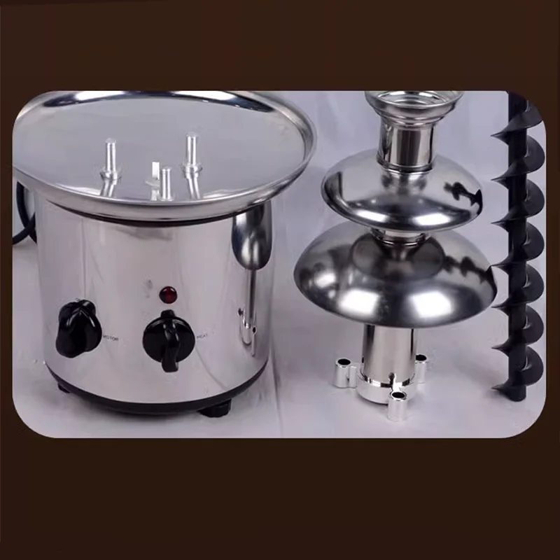 Chocolate Fountain Machine 4 Layers Creative Design Chocolate Melt with Heating Fondue Machine DIY Waterfall Hotpot