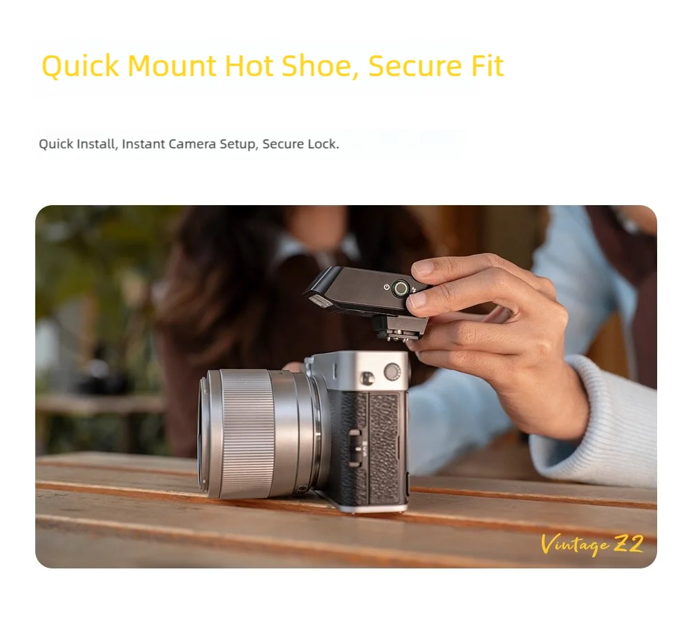 Viltrox Vintage Z2 Mini TTL On-Camera-Blitz, faltbarer Speedlite mit Diffusor, Schnellmontage-Blitzschuh für Sony, Canon, Nikon, Fujifilm – Detail 7