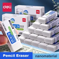 Deli 6pcs Eraser Set Pencil Rubber Soft for Kids Writing Art Drawing Sketches Exam White Erasers Correction Stationery 1