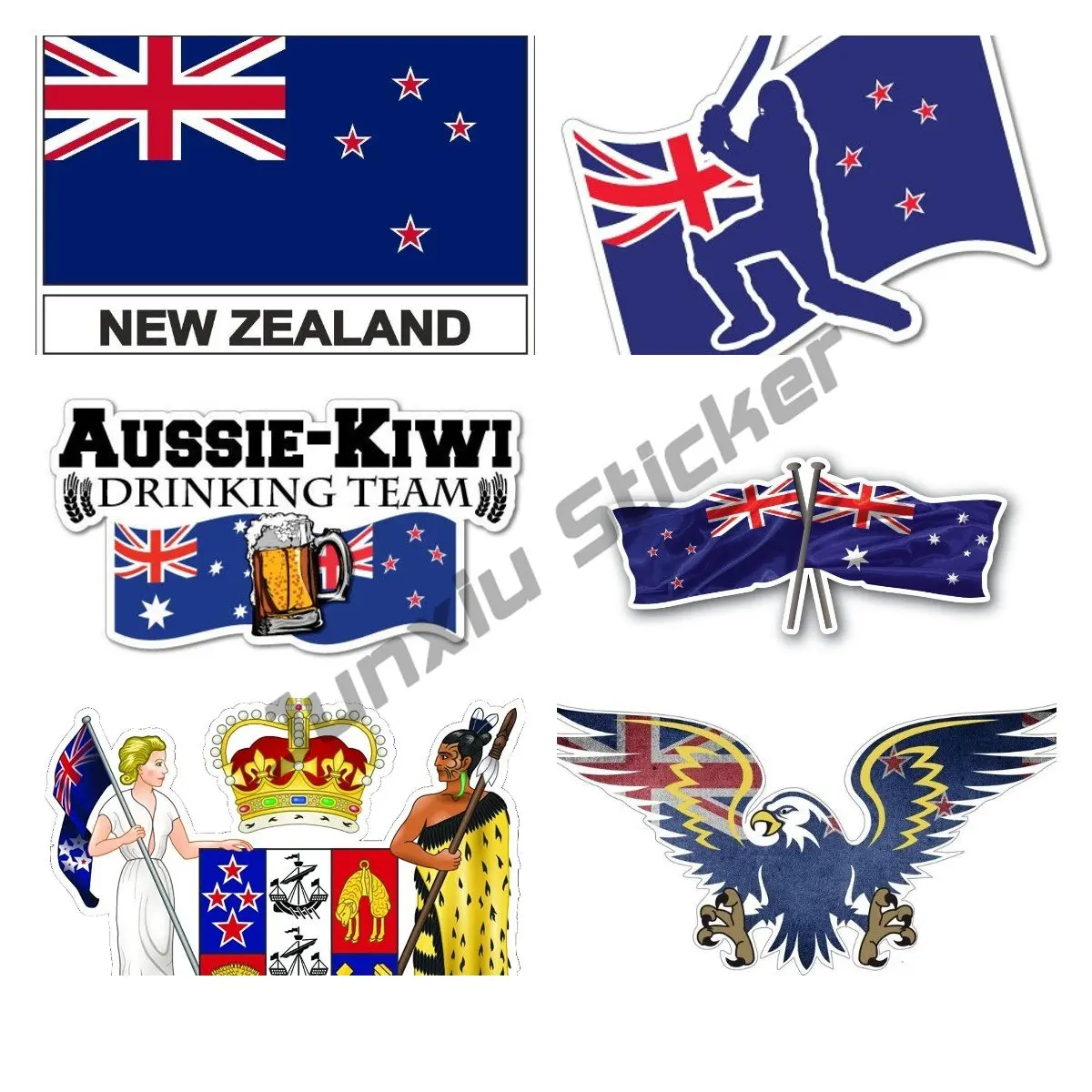 

New Zealander Driver Badge Sticker Decal Zealand Kiwi NZL Flag Vinyl Map Styling Bumper Truck Accessories Personality Decor