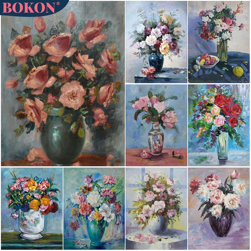 

Flower 5D Diamond Painting Rose Bouquet Landscape Full Diamond Mosaic Diamond Embroidery Kit DIY Rhinestone Home Art Decoration