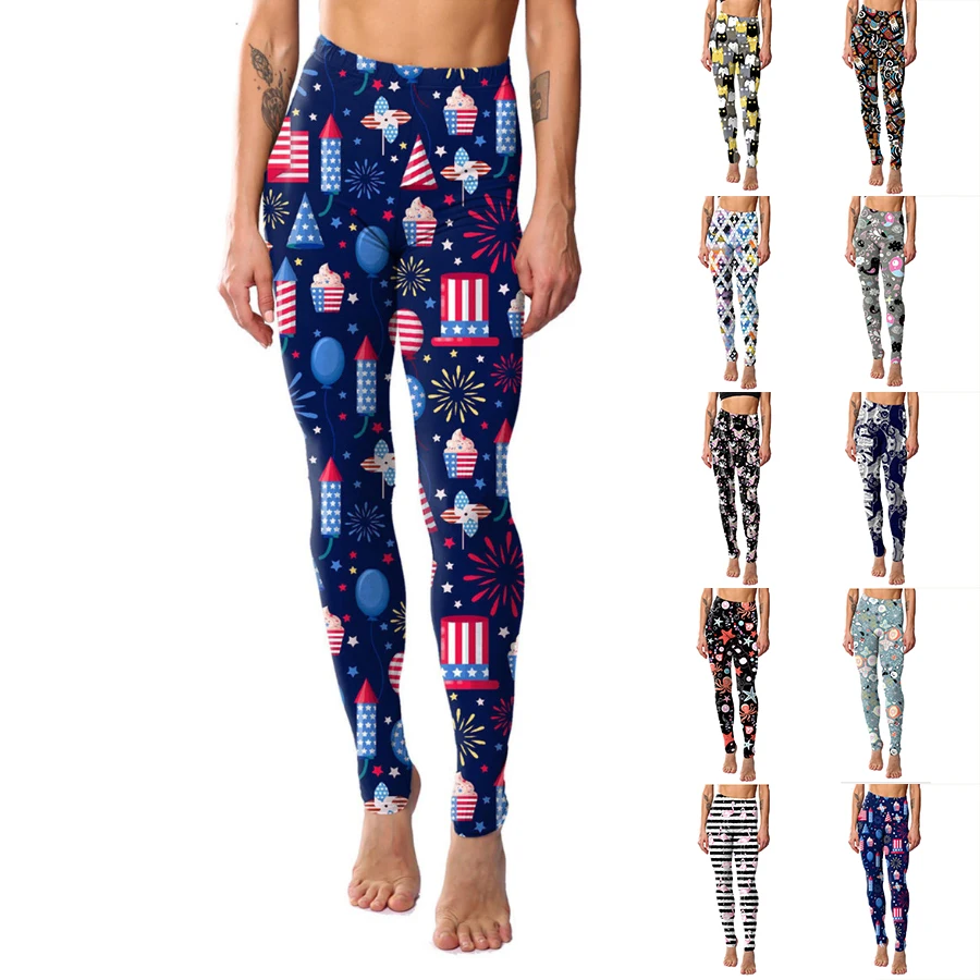 

Women's Basic Toye Printed Yoga Pants Elastic Yoga Leggings Gym Jogging Fitness Clothes Quick Dry Slim Pants XS-8XL