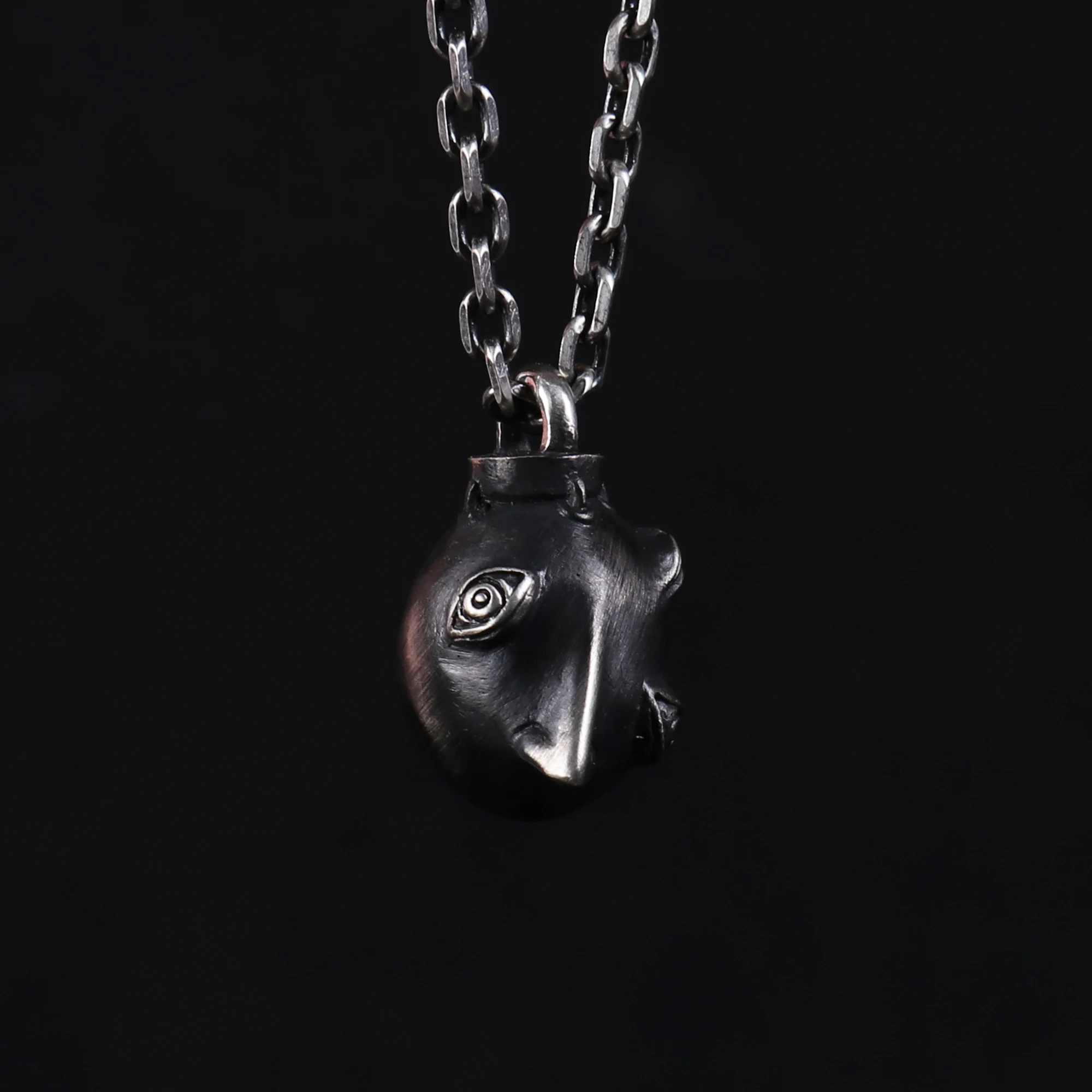 Handmade 27g 925 Sterling Silver Behelit Pendant beherit Necklace The egg of king open eyes Smooth Version