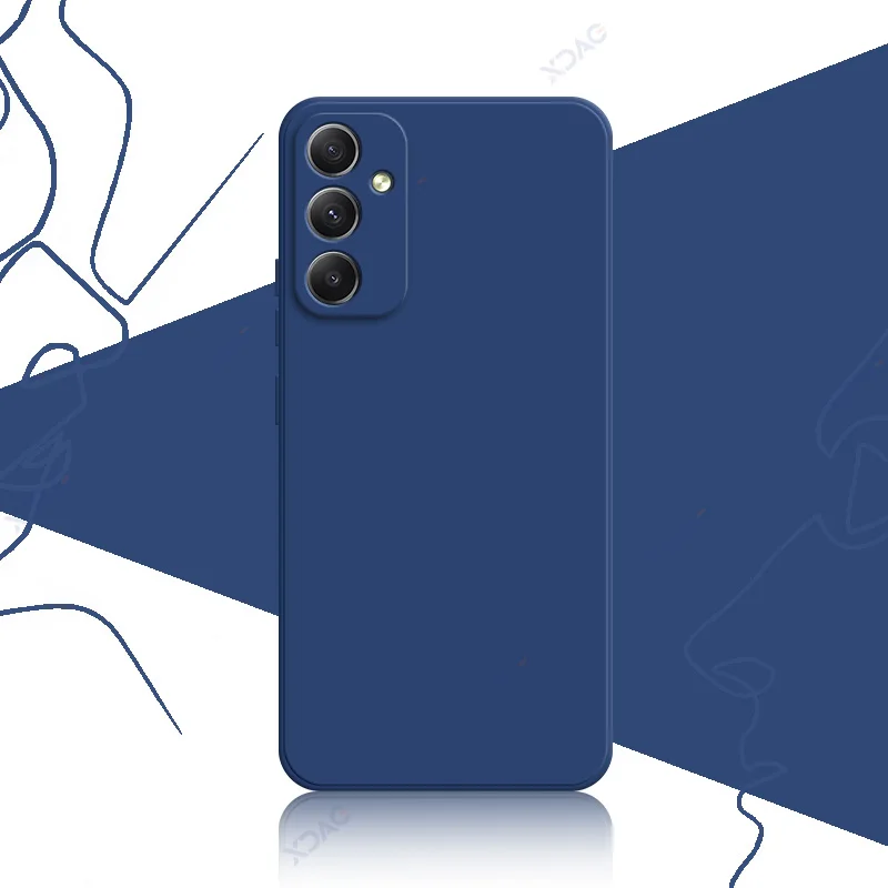 Official Square Liquid Silicone Shockproof Armor Phone Case - Soft Back Cover