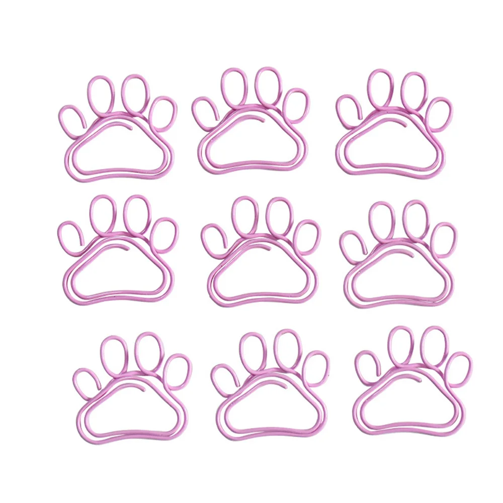 10pcs/lot Cute Cat Paw Paper Clip Pink Metal Bookmark Note Clip Page Marker for Office School Wedding Party Valentine Decoration