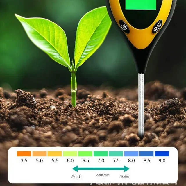Soil PH Tester 4 in 1 PH Soil PH Detector Light Moisture Fertility pH Temperature Humidity Light Mete Garden for Flowers 3