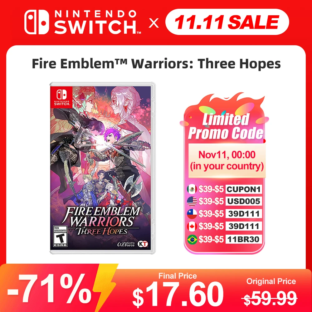 Nintendo Switch Game Fire Emblem Warriors Three Hopes Nintendo Switch Physical Game Card for Switch OLED Lite Console Support TV Tabletop Palm Mode
