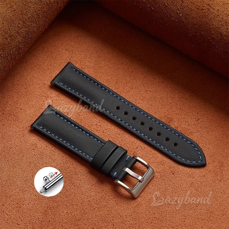 Premium Nylon Canvas Quick Release Watch Strap – Sailcloth Texture, Universal Fit