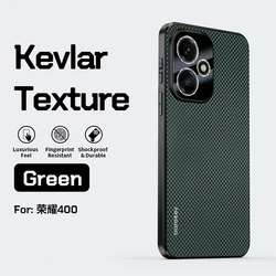 Premium Carbon Fiber Texture Phone Case - Frosted Anti - Slip Shockproof Cover with Independent Buttons for HONOR 400 Pro (Green)