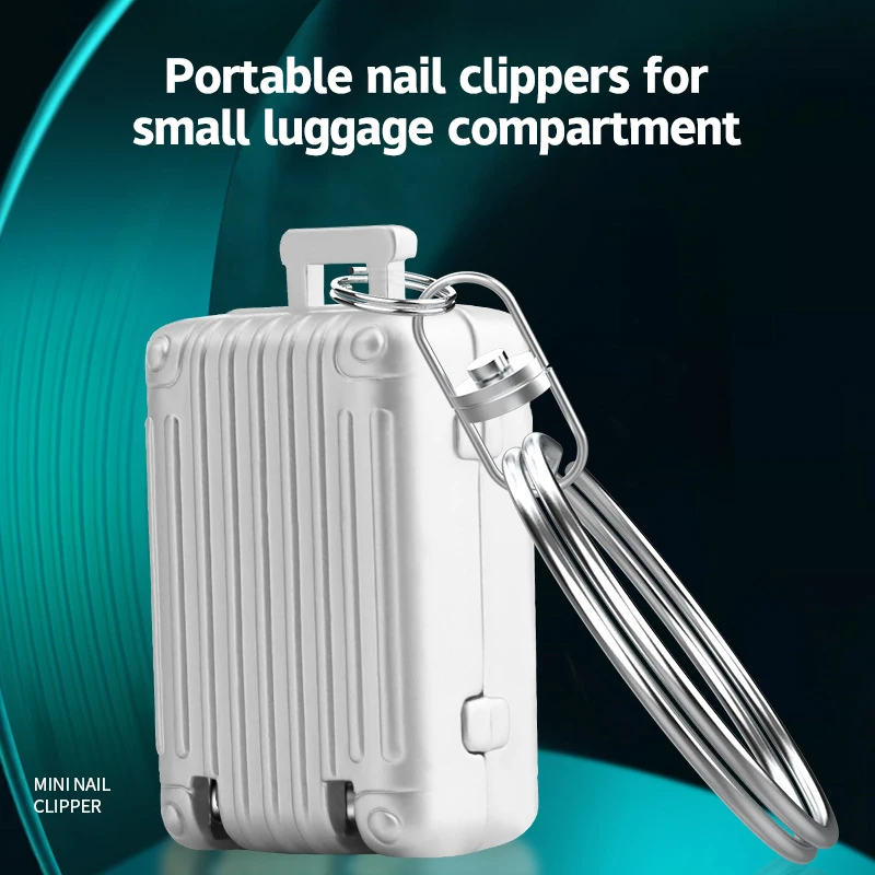 Luggage Keychain Foldable Nail Cutter Stainless Steel Nail Clippers Rotary Toenail Fingernail Manicure Trimmer