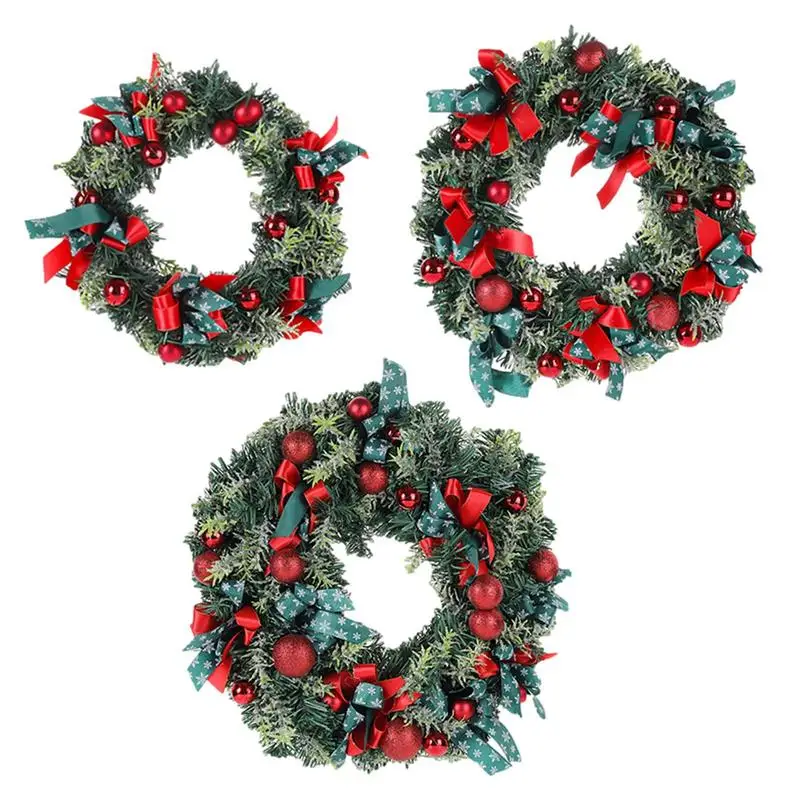

Рождественский сосновый венок, венок для входной двери с вешалкой, настенные украшения, венок на рождественскую елку, Рождественская гирлянда, украшение для дома
