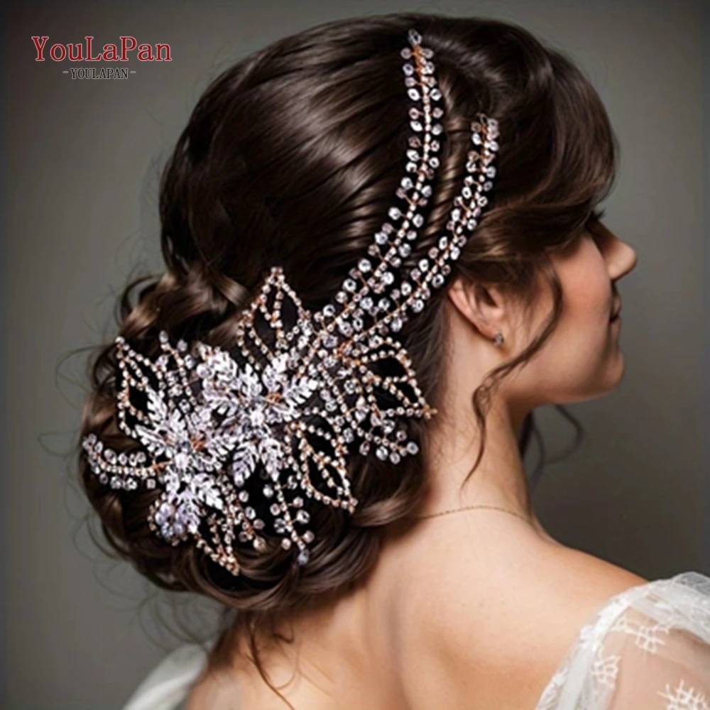 TOPQUEEN Wedding Hair Accessories Bridal Headgear Flower Bride Headdresses Side Hair Clip Hairpins Head Jewelry HP254,hair accessories,bridal hair accessories