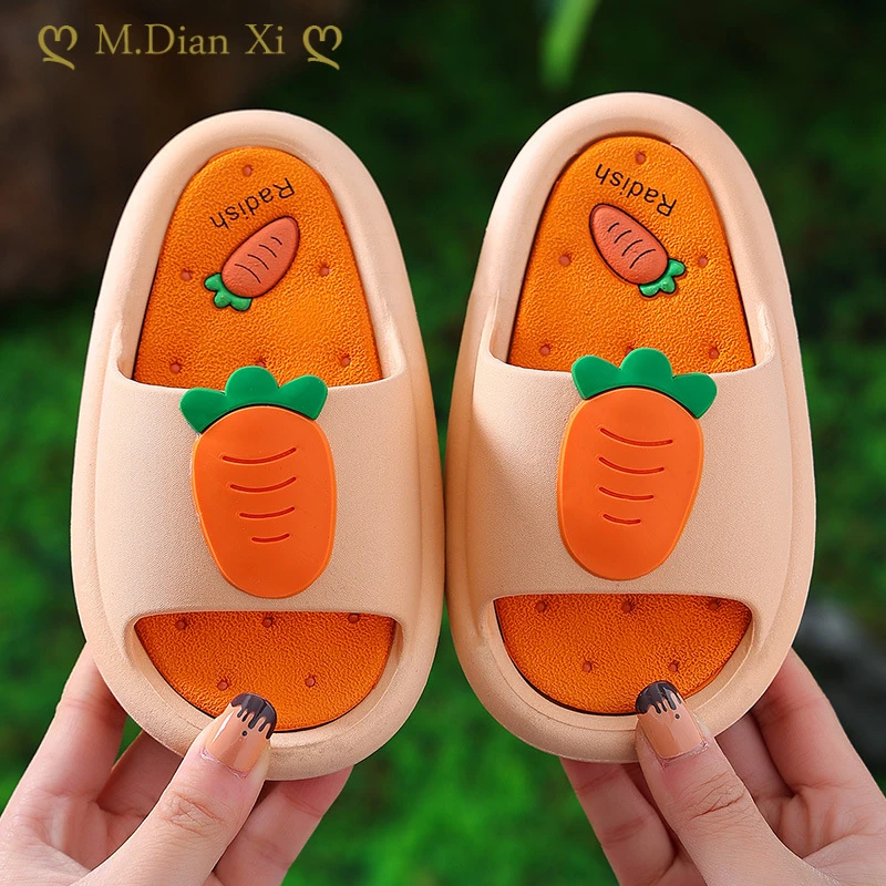 Children's Slippers Summer Girls Home Non-slip Bathroom Bath Fruit Strawberry Cute Baby Children Sandals and Slippers girls leather shoes