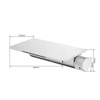 ก๊อกน้ำติดผนังแบบน้ำตก สีทองด้าน แบบฝัง ผสมน้ำร้อนน้ำเย็น สำหรับอ่างอาบน้ำ 6