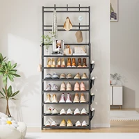 Shoe Rack 7Tier for Closet Entrance Shoe Shelf with Hooks Side Pocket Space Saving 2